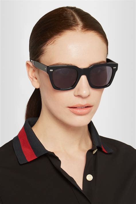 gucci black square frame sunglasses|Gucci oversized square acetate sunglasses.